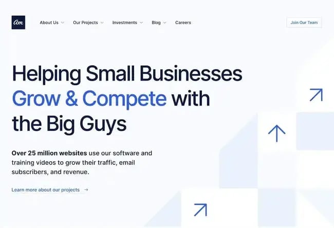 the awesome motive wordpress website example.
